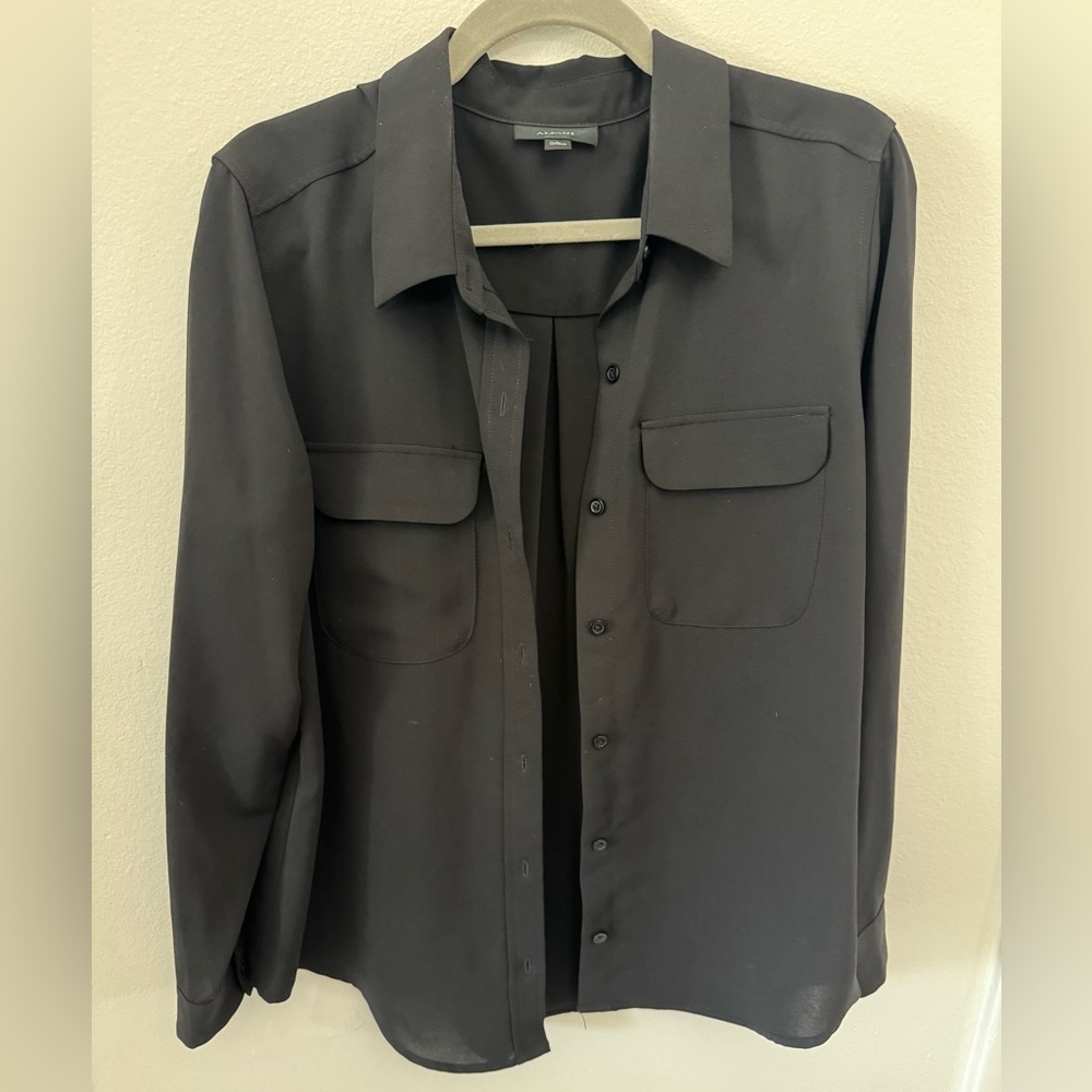 Alfani Women's Black Button-Up Blouse